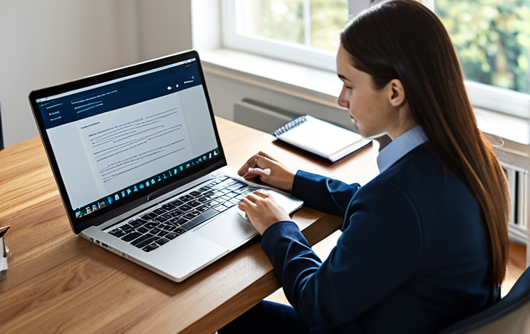 A focused professional, fully clothed in modest business casual attire, is comfortably seated at a sleek wooden desk in a bright, modern home office. Sunlight streams through a large window, illuminating a laptop displaying an online course interface. The individual is actively engaged, taking notes in a notebook, symbolizing the flexible and autonomous nature of digital learning. The background is softly blurred to emphasize the subject. This image represents the continuous pursuit of future skills and professional development. safe for work, appropriate content, fully clothed, professional, perfect anatomy, correct proportions, natural pose, well-formed hands, proper finger count, natural body proportions, high-quality, ultra-realistic, detailed.