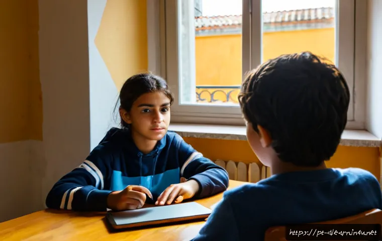 Home 17 디지털 학습의 도전과제 - Photorealistic scene of a Portuguese-speaking secondary school student in a bright Lisbon apartment,...